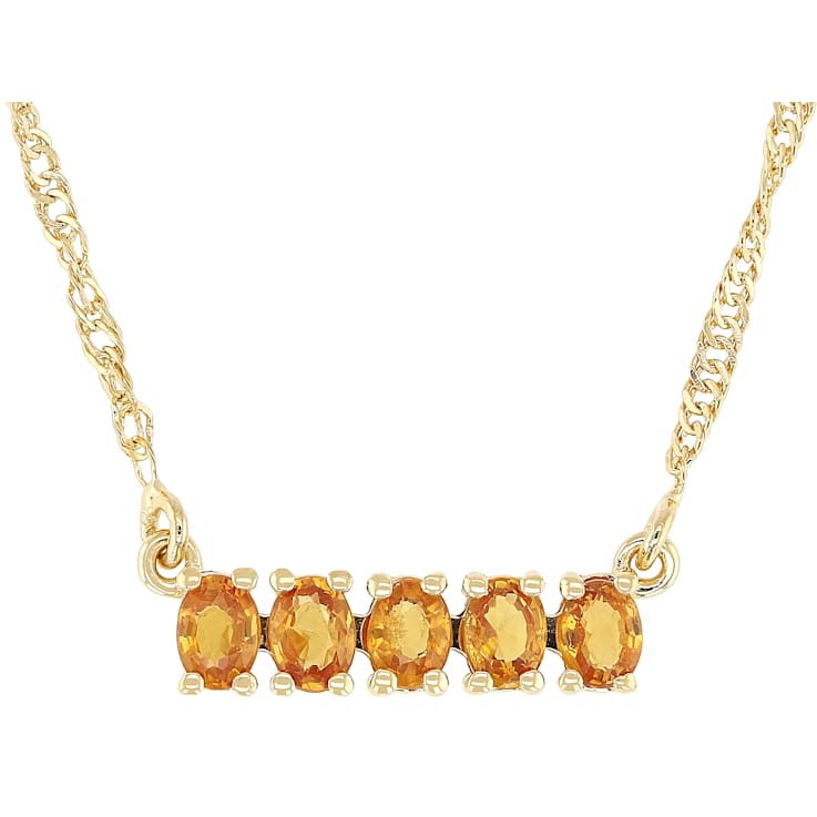 Yellow Sapphire Bar Necklace In 18K Gold Over Sterling Silver 0.99ctw