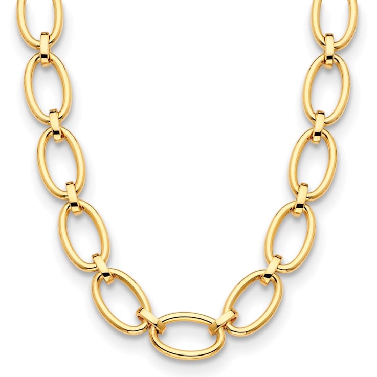 18K Yellow Gold 17.4mm Oval Link 18-inch Necklace