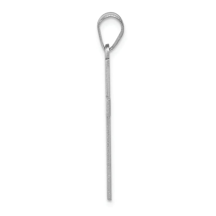 Rhodium Over 14k White Gold Polished Cross Pendant