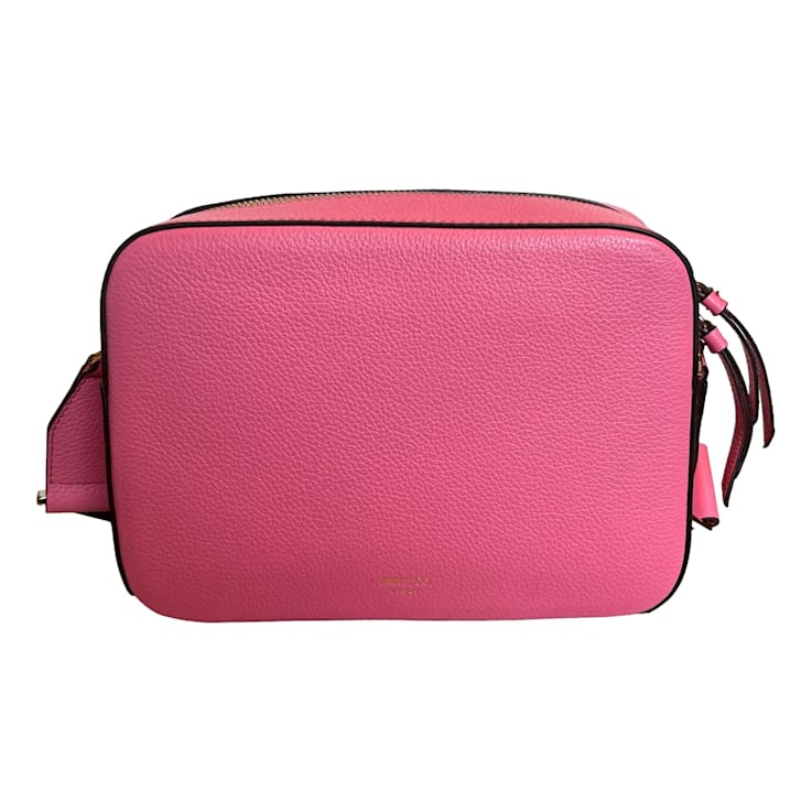 Jimmy Choo Logo Medium Camera Crossbody Bag Peony Pink