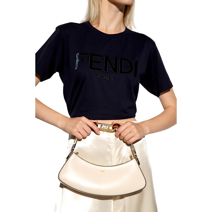 Fendi O'Lock Swing Ivory Calfskin Leather Shoulder Bag - 16PWDA