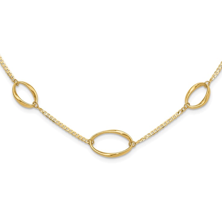 14K Yellow Gold Polished Oval Link 20-inch Necklace