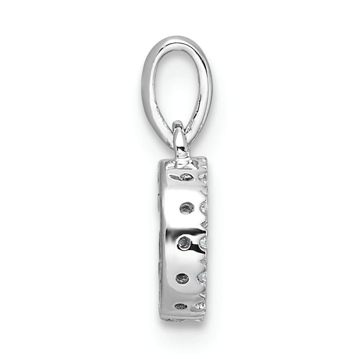 14K White Gold Diamond Letter G Initial with Bail Pendant
