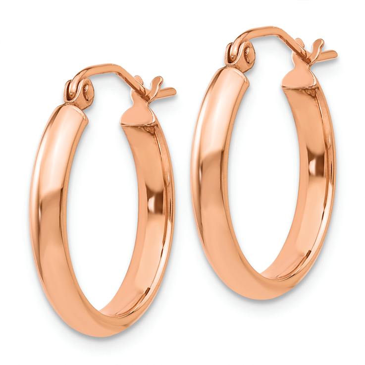 14k Rose Gold 11/16" Hoop Earrings