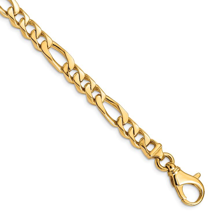 14k Yellow Gold 6.5mm Hand-polished Fancy Link Bracelet