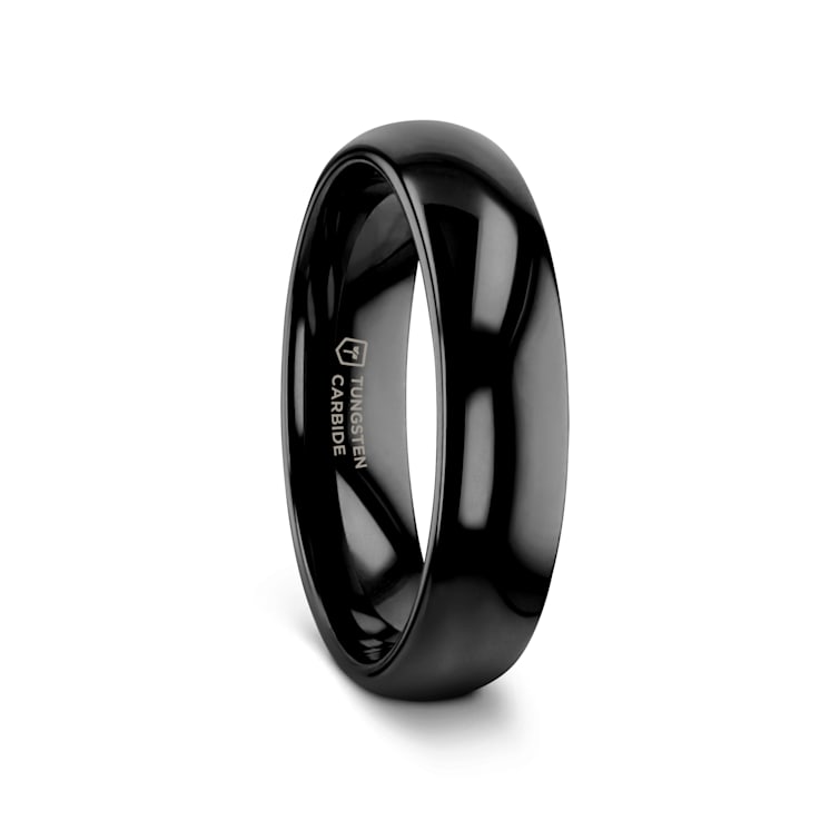 RAVEN Domed Black Tungsten Wedding Band 4mm