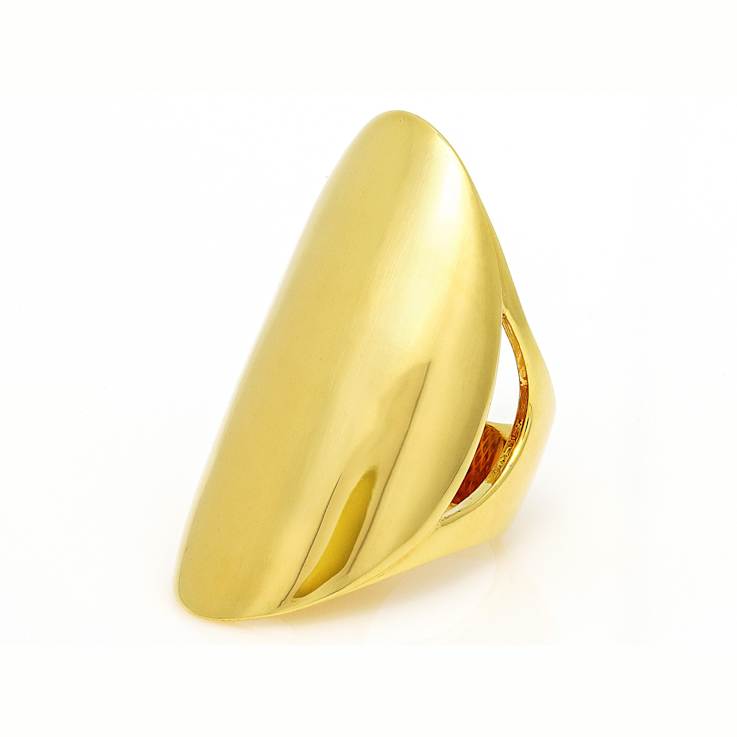 Ultra-Wide Sculptural Band Ring In 18k Gold Over Sterling Silver