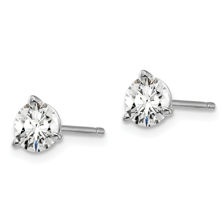 14K White Gold Lab Grown Diamond 1 1/4ctw VS/SI GH 3 Prong Earrings