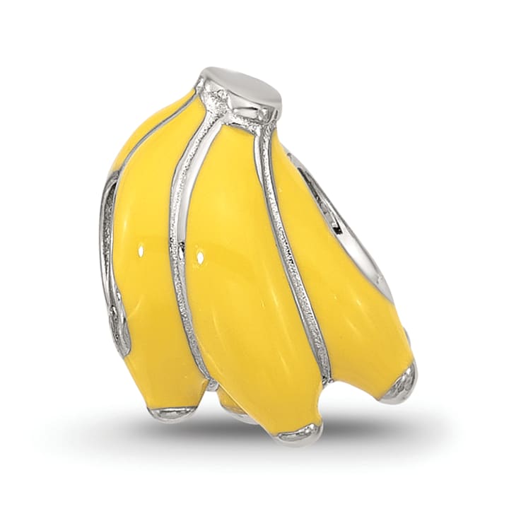 Sterling Silver Kids Enamel Banana Bunch Bead