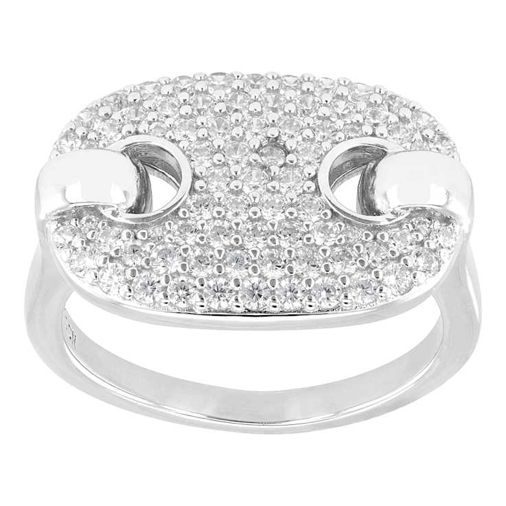 Mariner Link CZ Ring In Sterling Silver