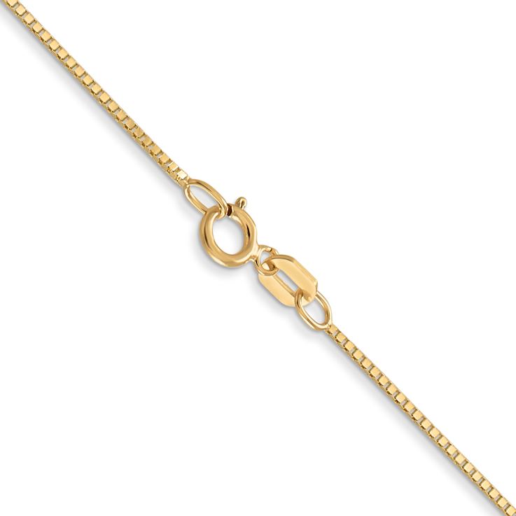 14k Yellow Gold 0.7mm Solid Box 22 Inch Chain