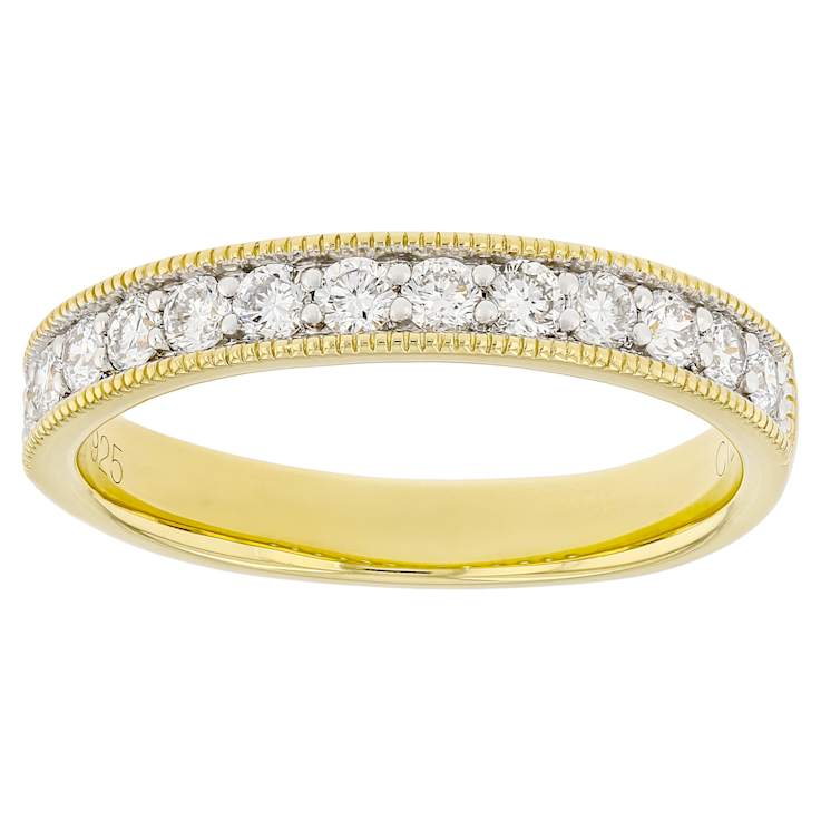 Lab-Grown Diamond Band Ring In 14K Yellow Gold Over Sterling Silver 1.00ctw