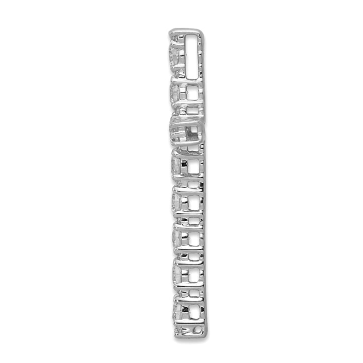 Rhodium Over 14k White Gold Diamond Latin Cross Pendant