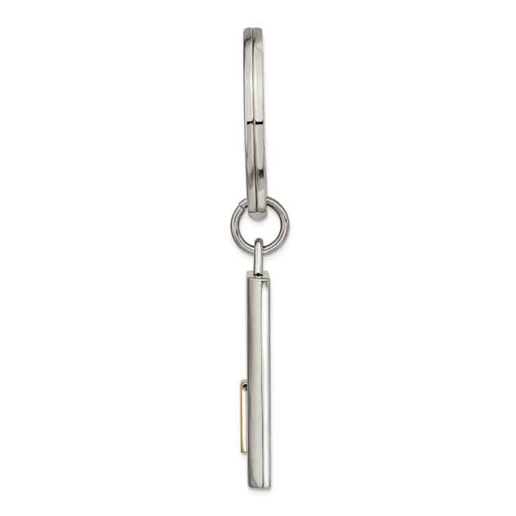 Stainless Steel Polished Yellow Ion Plated Key Ring