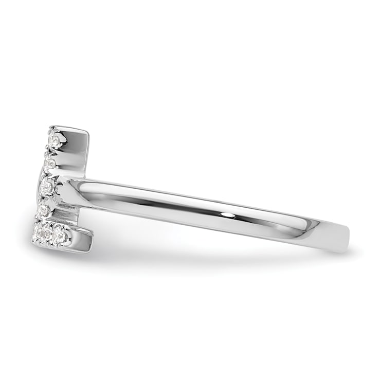 Rhodium Over 14K White Gold Lab Grown Diamond VS/SI GH, Initial L
Adjustable Ring