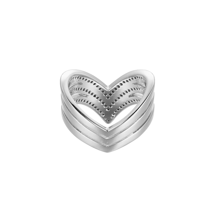 White Cubic Zirconia Platineve Band Ring 0.68ctw