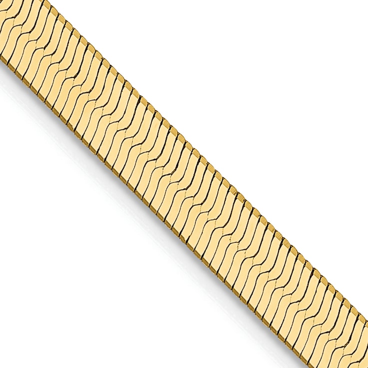 14K Yellow Gold 4mm Silky Herringbone Chain Necklace
