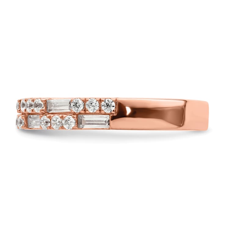14K Rose Gold Diamond Wedding Band 1.01ctw