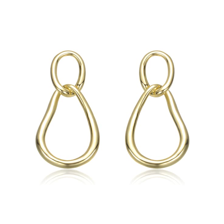 Golden Harmony Dangle Earrings In 14K Gold Over Brass