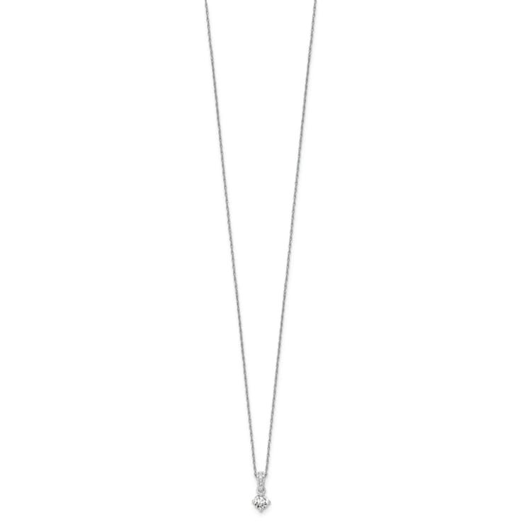 Rhodium Over 14K White Gold Lab Grown Diamond SI1/SI2, G H I, Pendant 18
Inch Necklace 0.34ctw