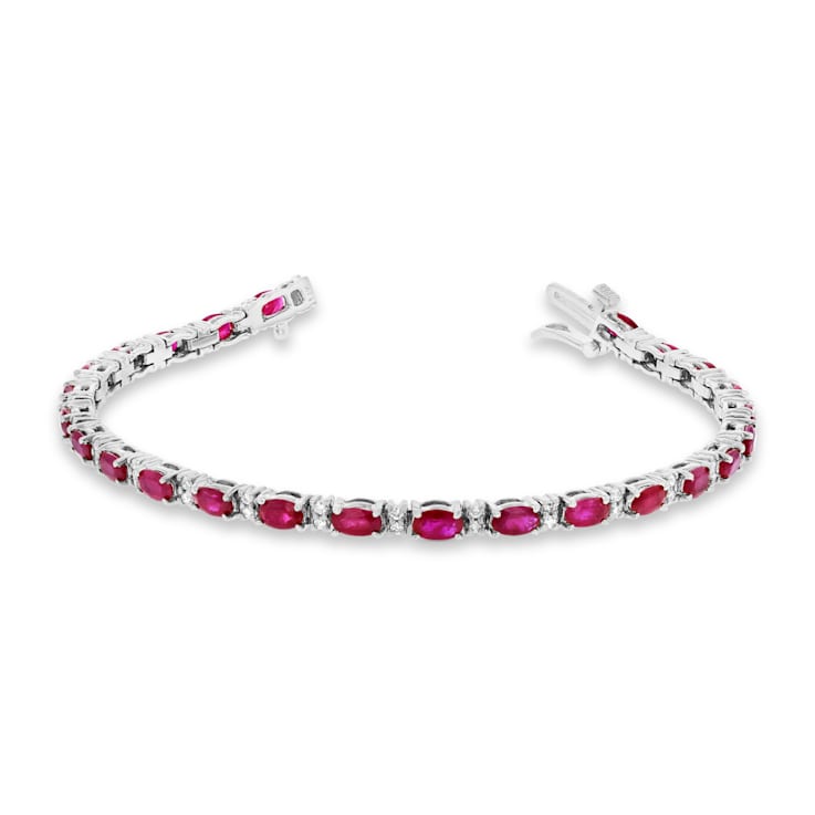 5.50ctw Ruby and Diamond Bracelet in 14k White Gold