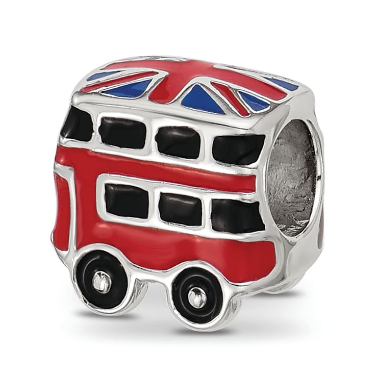 Sterling Silver Kids Enamel London Bus Bead