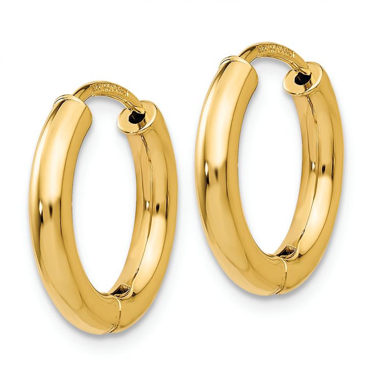 14k Yellow Gold Polished 9/16" Hoop Earrings