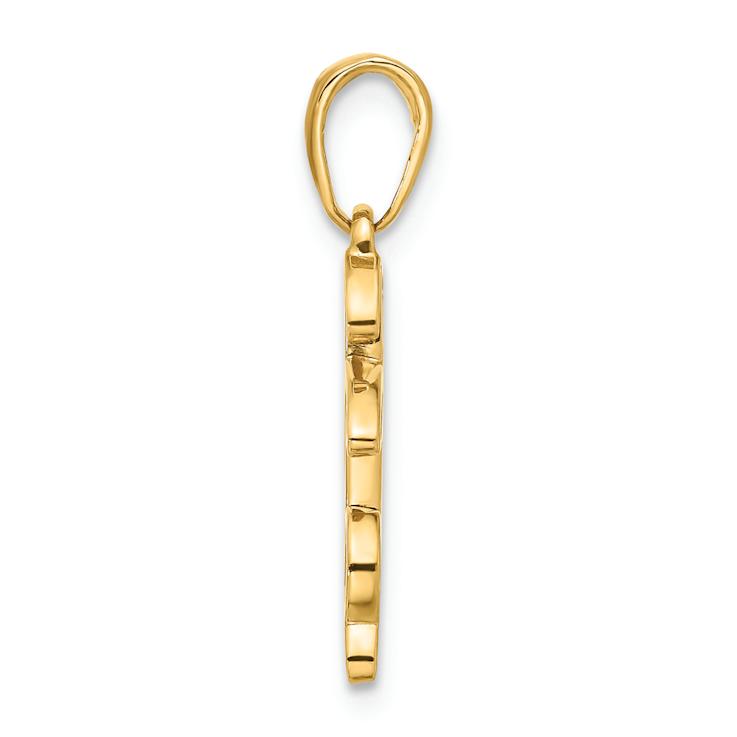 14k Two-tone Gold Diamond-Cut Heart It's A Boy Pendant