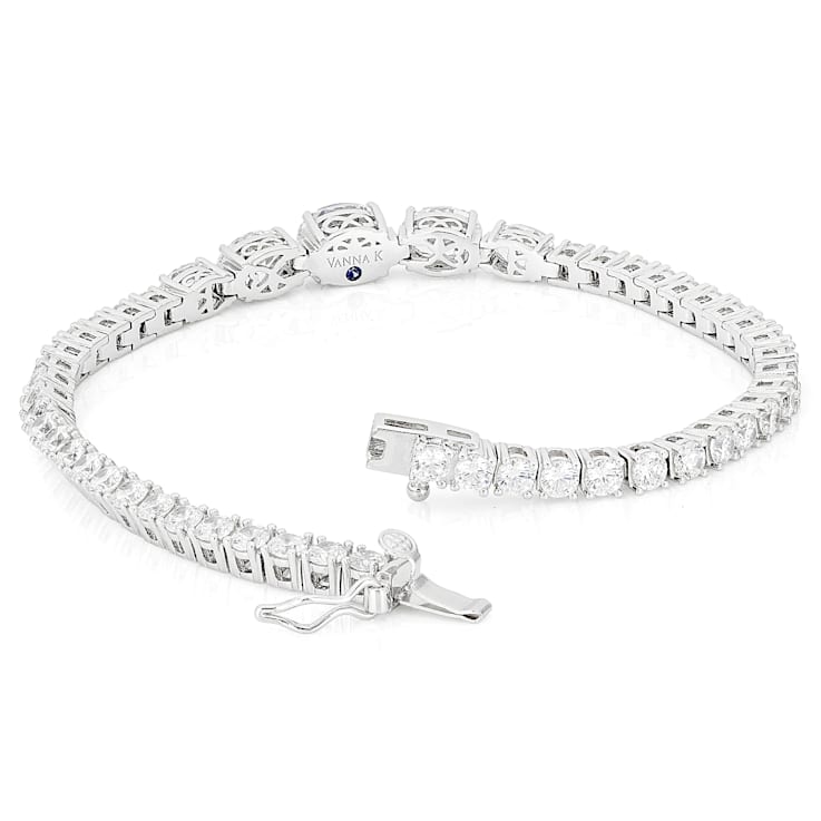 CZ Graduated Tennis Bracelet In Platinum-Enhanced Sterling Silver 13.41ctw