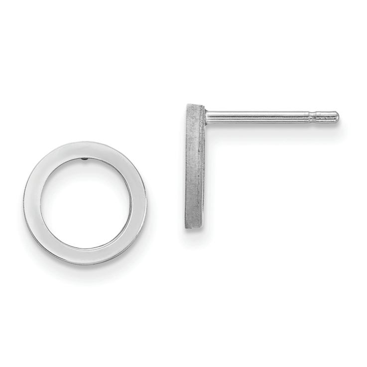 Rhodium Over 14k White Gold 9mm Open Circle Earrings