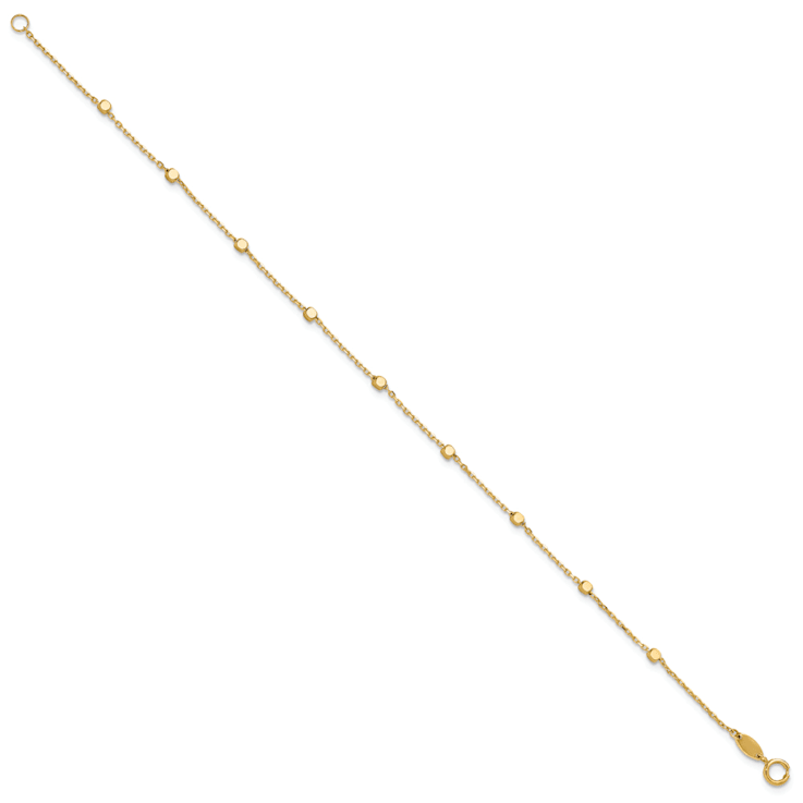 14K Yellow Gold Polished Cube Stations Bracelet