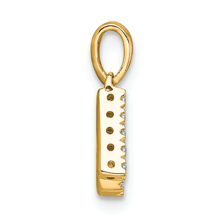 14K Yellow Gold Diamond Letter K Initial with Bail Pendant
