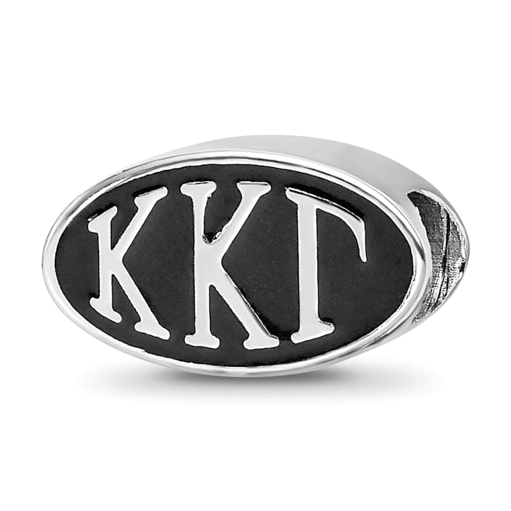 Sterling Silver LogoArt Kappa Kappa Gamma Oval Greek Letters Bead