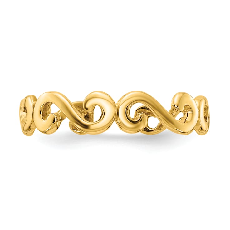 14K Yellow Gold Swirl Toe Ring