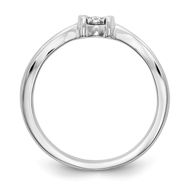 Rhodium Over 14K White Gold First Promise Diamond Promise/Engagement Ring