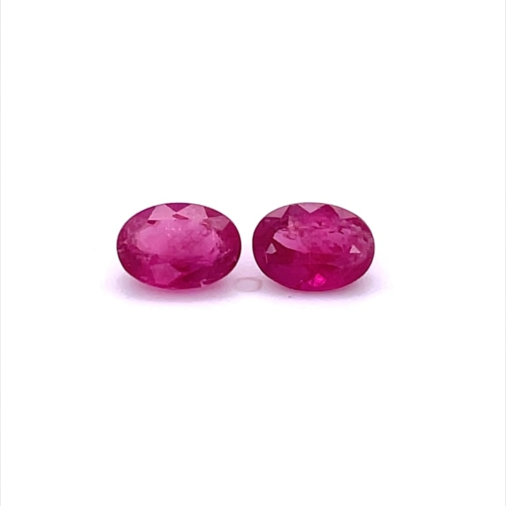 Rubellite 8x6mm Oval Matched Pair 2.4ctw