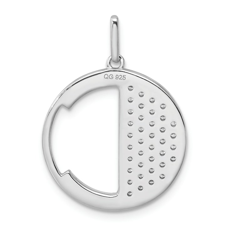 14K White Gold Gatsby Diamond Initial C Charm