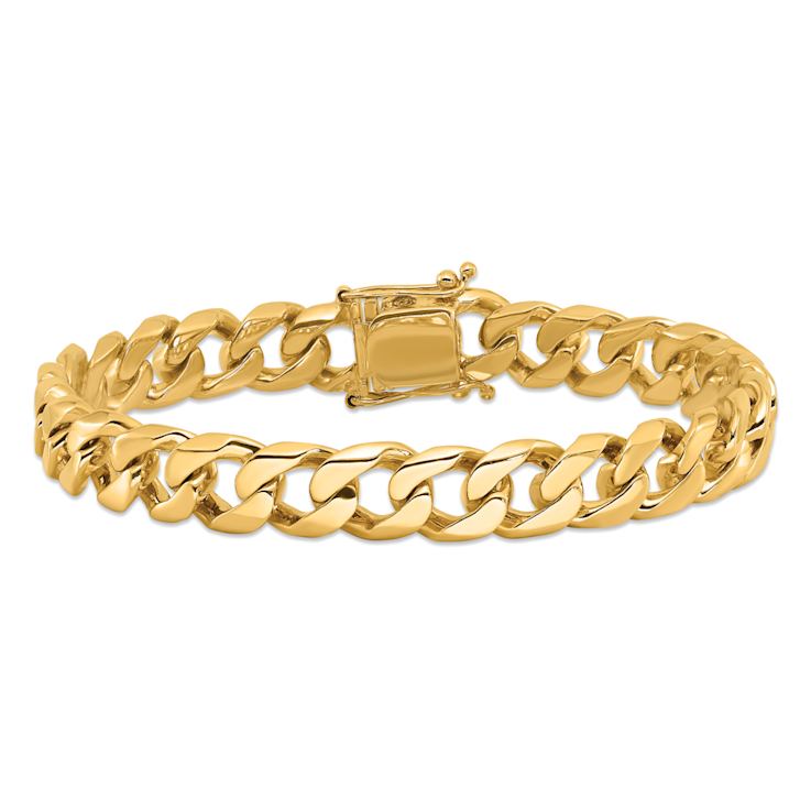 14k Yellow Gold and 14k White Gold 9.7mm Solid Hand-polished Flat
Beveled Curb 22 Inch Chain