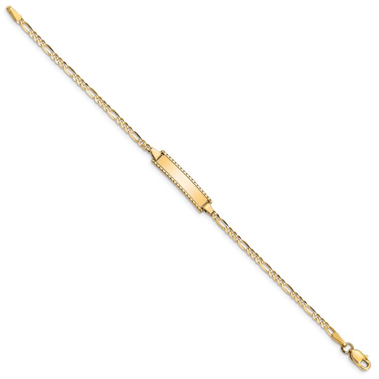 10k Yellow Gold Children's Figaro Link ID Bracelet