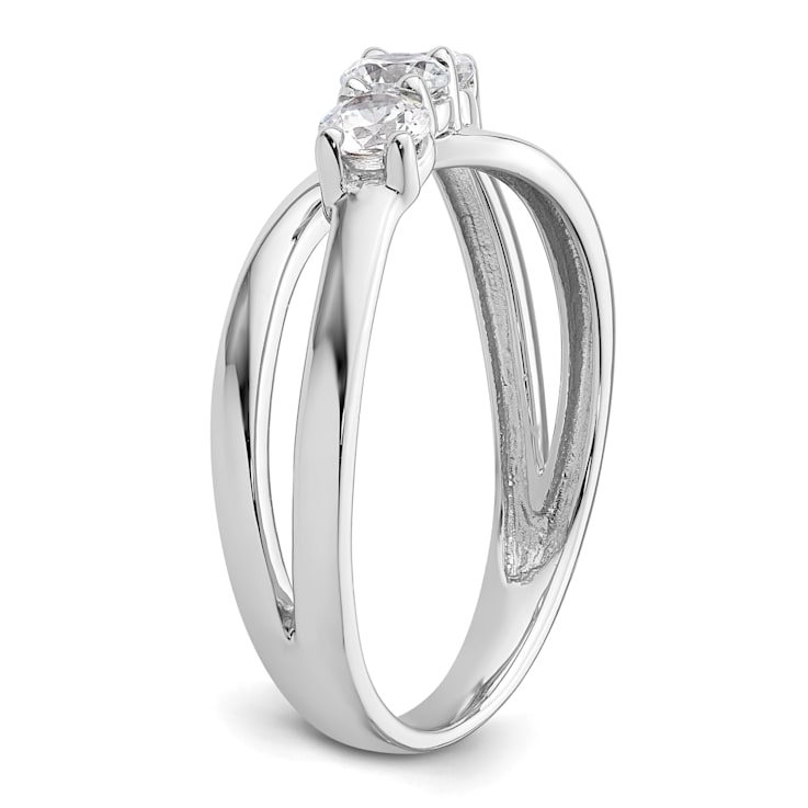 Rhodium Over 14K White Gold Lab Grown Diamond SI1/SI2, G H I, 3-Stone
Engagement Ring