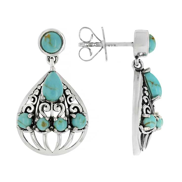 Turquoise Dangle Sterling Silver Earrings