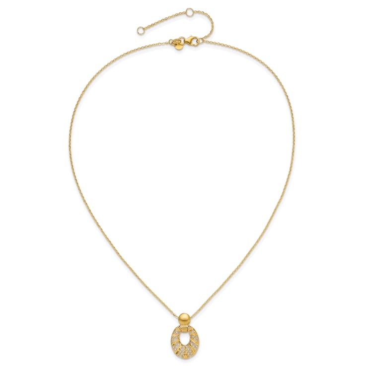 14K Yellow Gold Polished Diamond-cut 16-inch with 2.25-inch Extension Necklace