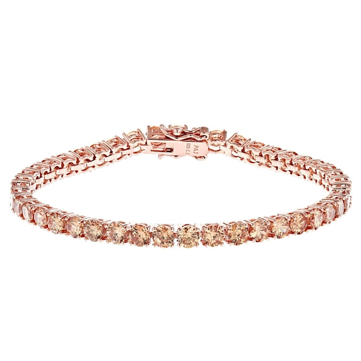 Cubic zirconia 18k rose gold over sterling silver best sale