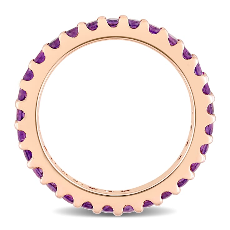 Amethyst 10K Rose Gold Eternity Ring 0.87ctw
