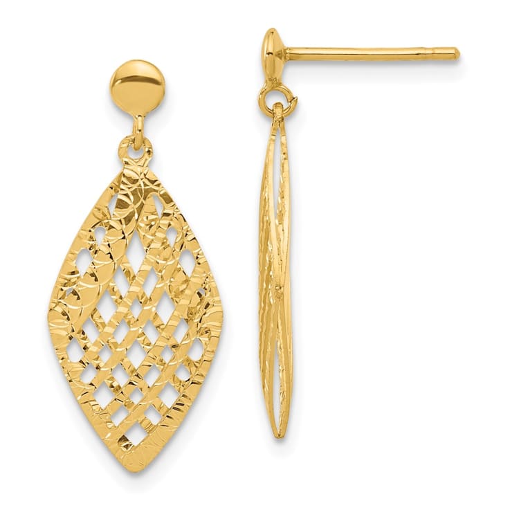 [LLOYD] 10K GOLD☆Teppa Cut Stone Daily Basic Earrings 14K Yellow Gold Pyramid Stud Earrings @ $350. Shop Earrings