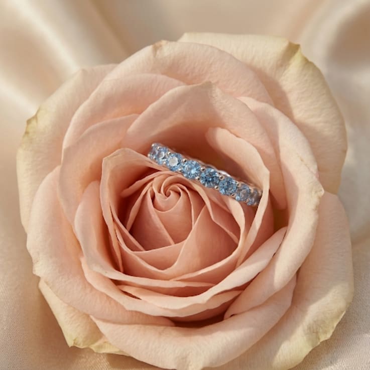 Lab Created Alexandrite Stackable Band Ring In Sterling Silver