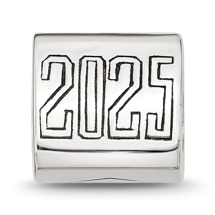 Sterling Silver Polished 2025 Graduation Bead