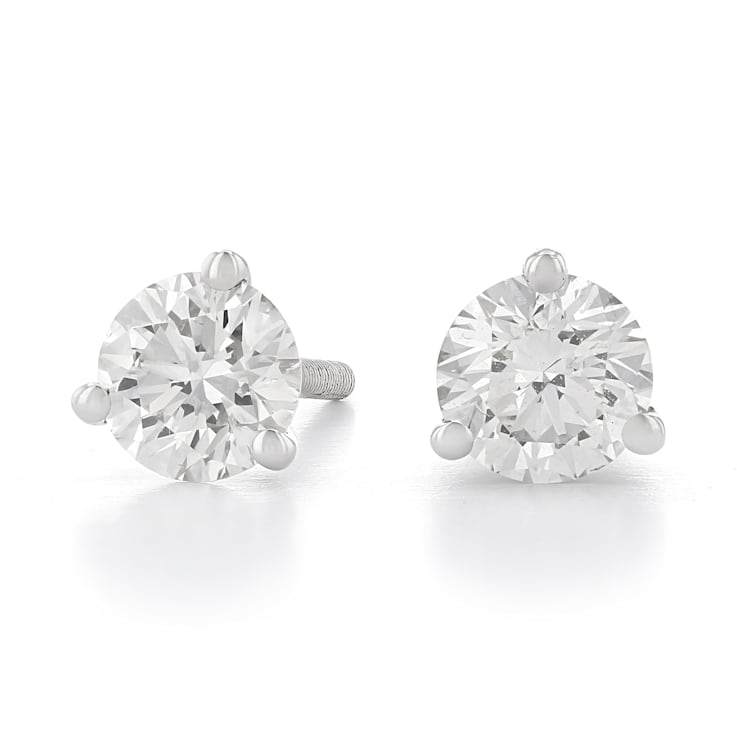 Certified White Lab-Grown Diamond H-I SI 14k White Gold Martini Stud
Earrings 1.00ctw