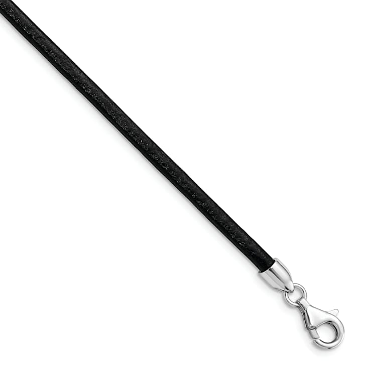 Black Leather 16 inch 3mm Necklace