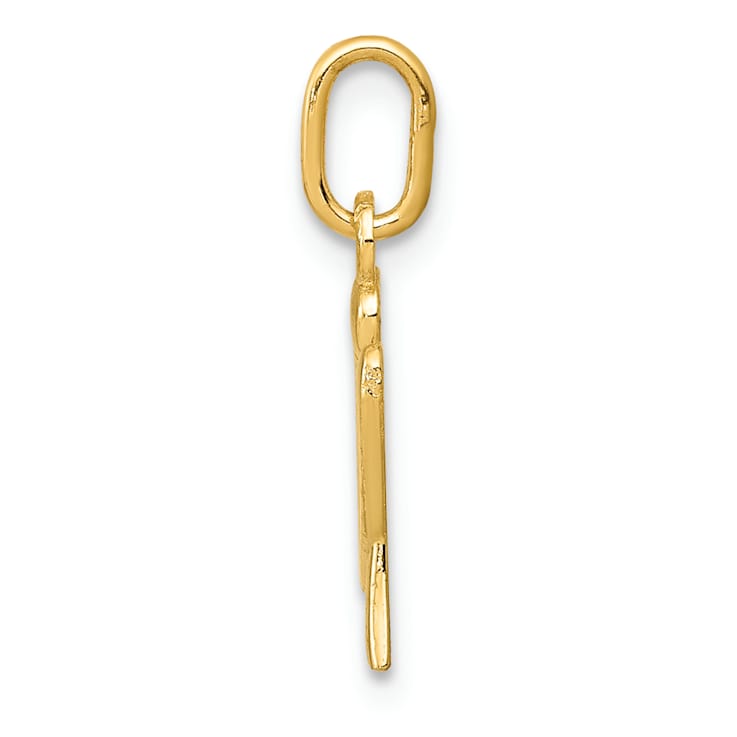 10K Yellow Gold Polished Letter u Initial Charm